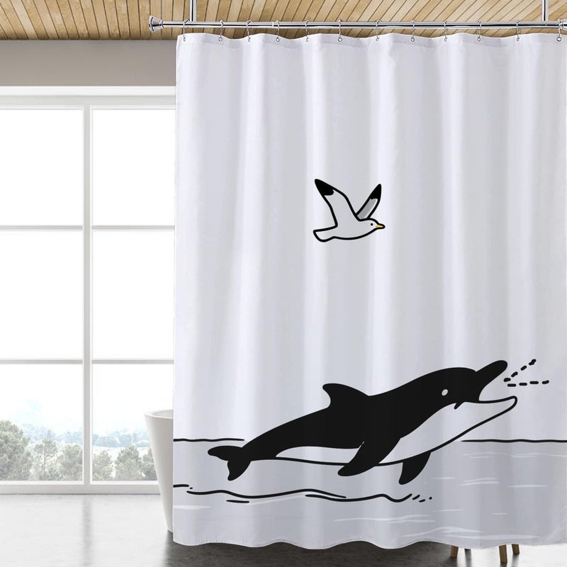 LLSCL Fabric Shower Curtain Liner with Magnets, Waterproof Hotel Quality, 72 x 72 Machine Washable - Image 1